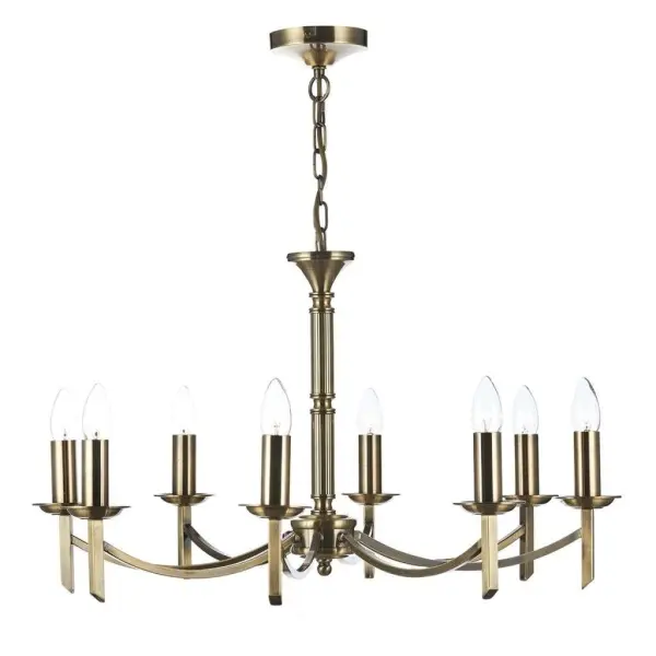 Ambassador 8 Light Dual Mount Pendant Antique Brass