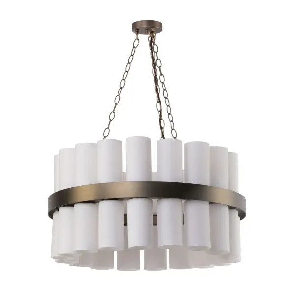 Anais 36 Light Pendant Opal Glass and Antique Brass