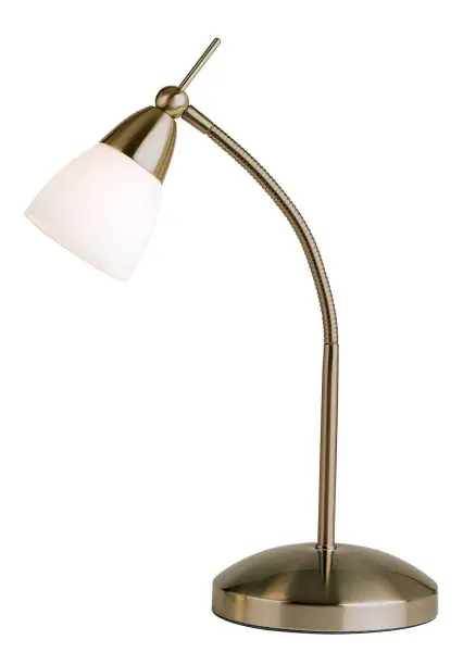 Antique Brass Touch Lamp with Flexi Arm