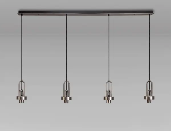 Meel 4 Light Antique Silver Bar Pendant