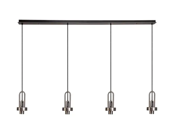 Meel 4 Light Antique Silver Bar Pendant
