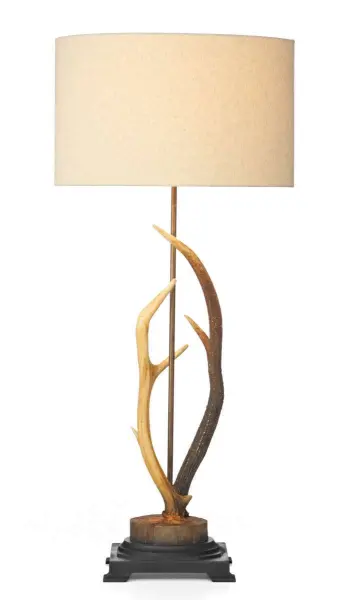 Antler Highland Rustic Large Table Lamp Complete With Shade