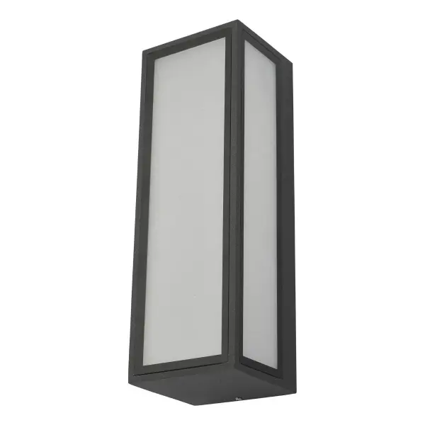 Arham Matt Grey Outdoor Wall Light with Frostred Glass