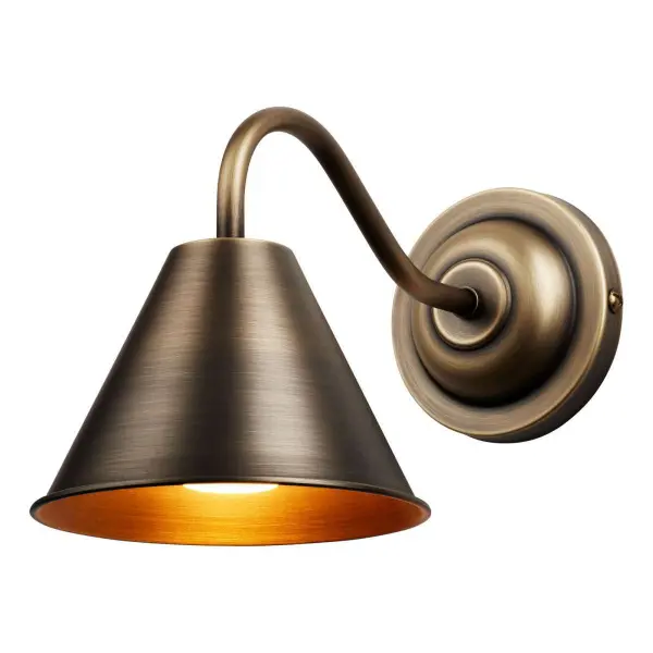 Avon IP44 Antique Brass Single Wall Light