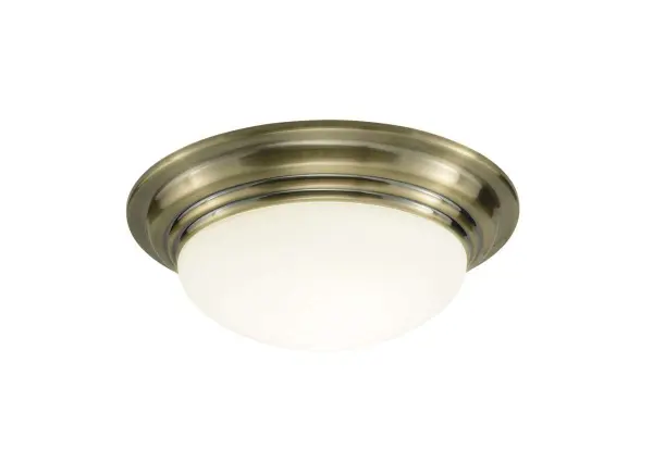 Barclay Small Flush IP44 Antique Brass