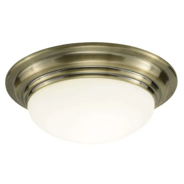 Barclay Small Flush IP44 Antique Brass