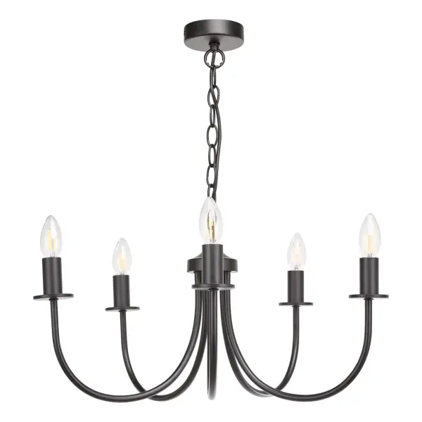 Becca 5 Light Pendant in Matt Black