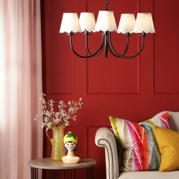 Becca 5 Light Pendant in Matt Black