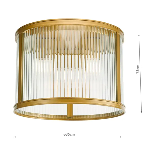 Bianka 3 Light Flush Fitting in Bronze Finish