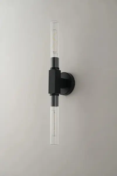 Dee Double Satin Black Bathroom Light Wall or Ceiling IP44