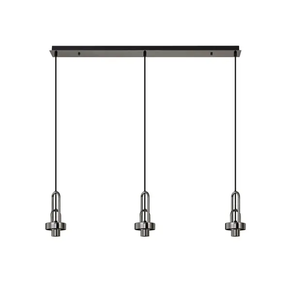 Meel 3 Light Black Chrome Bar Pendant