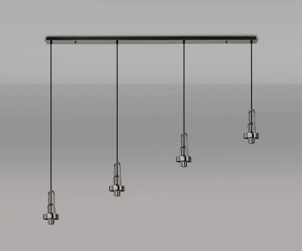 Meel 4 Light Black Chrome Bar Pendant