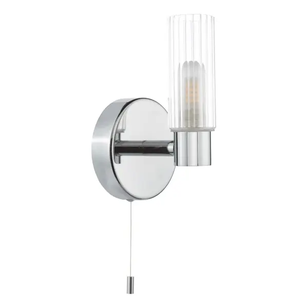 Bolton Single Polished Chrome Wall Light IP44