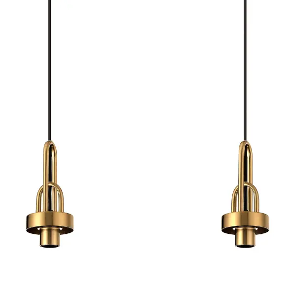Meel 3 Light Brass Gold Bar Pendant