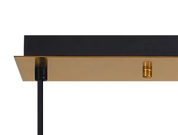 Meel 3 Light Brass Gold Bar Pendant