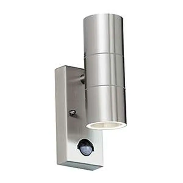 Canon PIR Polished Stainless Steel Up & Down Wall Light IP44