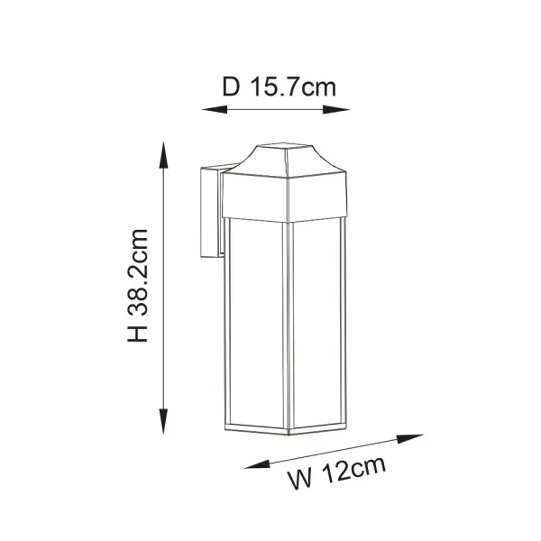 Rogue Brushed Silver Rectangle Wall Lantern IP44