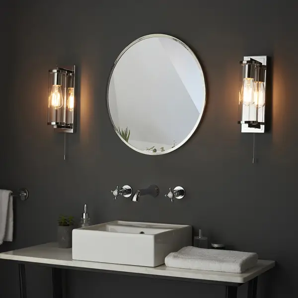 Piston Chrome Wall Light with Clear Glass