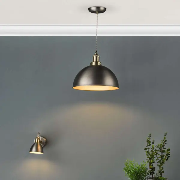 Governor Single Spotlight Antique Chrome Antique Brass