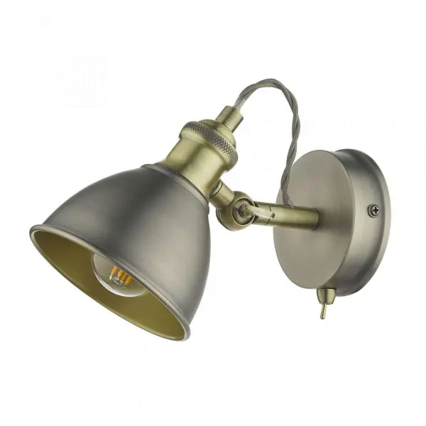 Governor Single Spotlight Antique Chrome Antique Brass