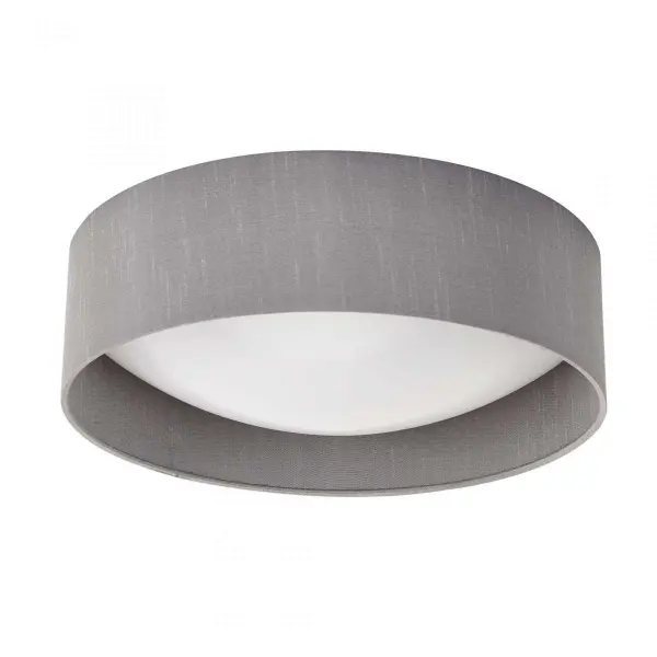 Nysa 3 Light Flush Grey Faux Silk 60cm