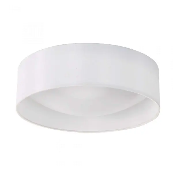 Nysa 2 Light Flush White Faux Silk 40cm