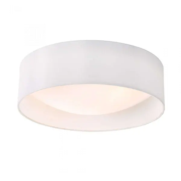 Nysa 2 Light Flush White Faux Silk 40cm
