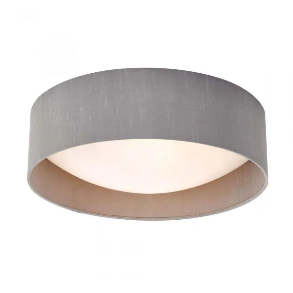 Nysa 2 Light Flush Grey Faux Silk 40cm