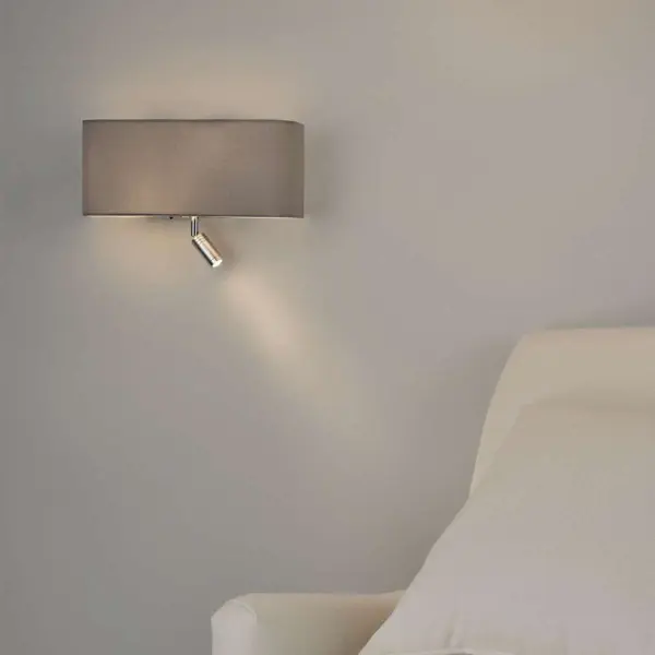 Ronda 3 Light Wall Light Grey With LED Reading Light