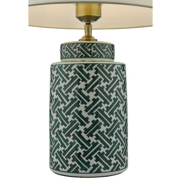 Reese Table Lamp Green Print With Shade