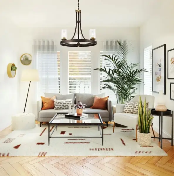 Derryclare 3 Light Brown & Bronze Pendant