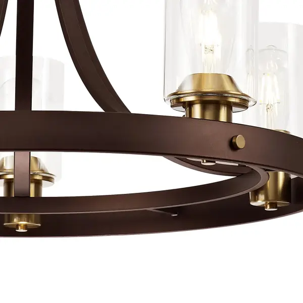 Derryclare 5 Light Brown & Bronze Pendant
