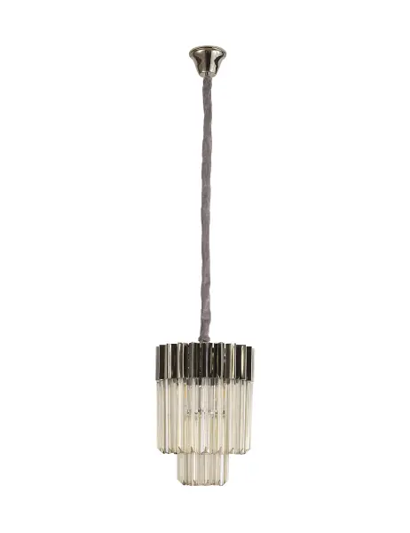 Donard Polished Nickel 4 Light Pendant with Cognac Glass