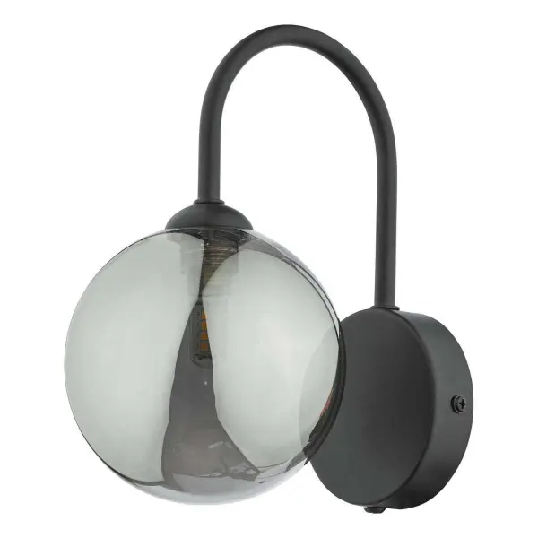 Eisaa Wall Light in Black C/W Smoked Shade