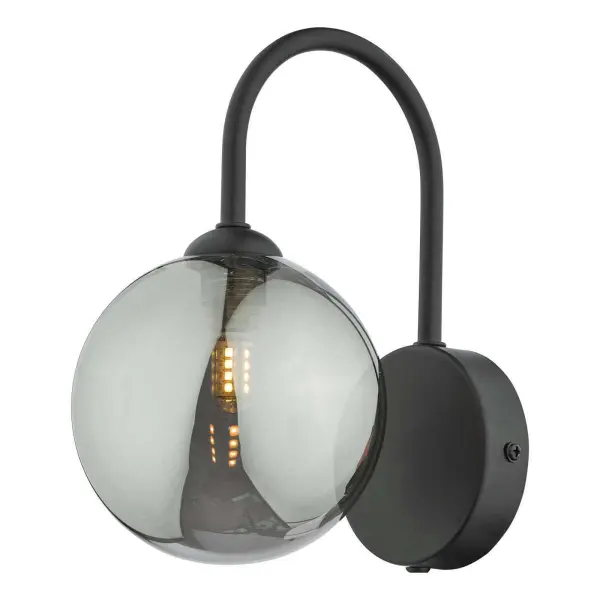Eisaa Wall Light in Black C/W Smoked Shade