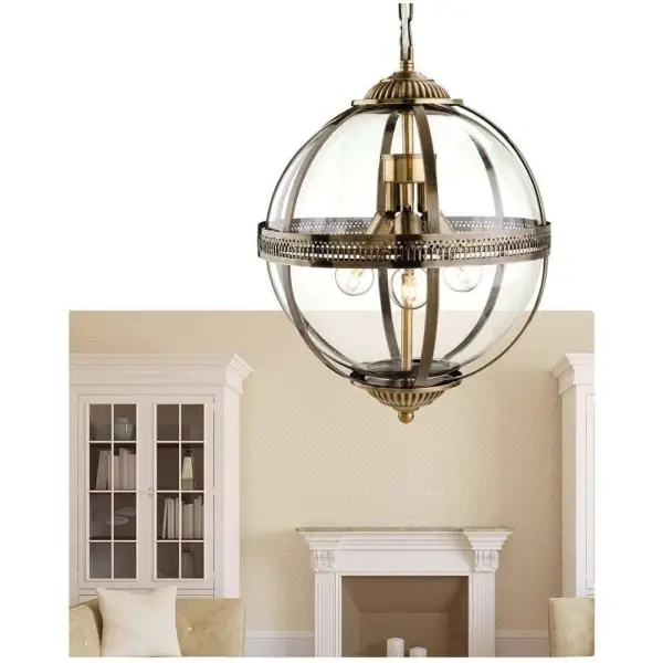 Mayfair Bronze Clear Glass Globe Pendant Light