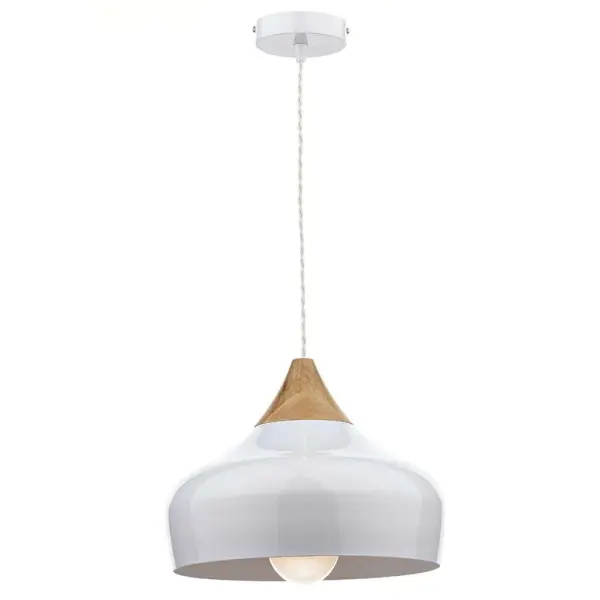 Gaucho 1 Light Pendant White