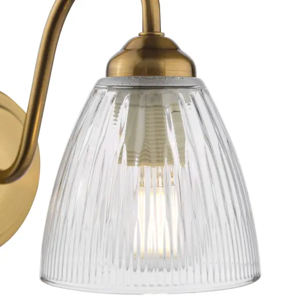 Glynis Wall Light in Bronze with Clear Ribbed Glass