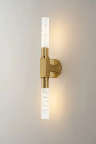 Dee Double Gold Bathroom Light Wall or Ceiling IP44