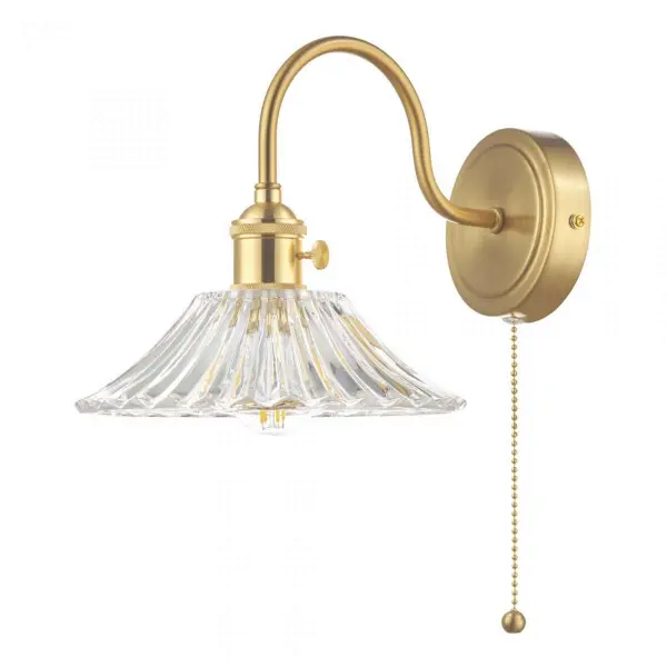 Hadano Brass Wall Light With Flared Glass Shade