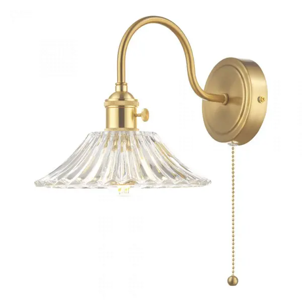 Hadano Brass Wall Light With Flared Glass Shade