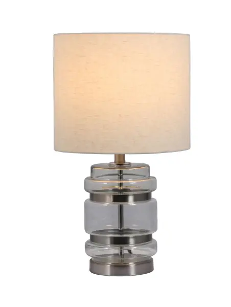 Hartley Satin Chrome Table Lamp C/W Shade