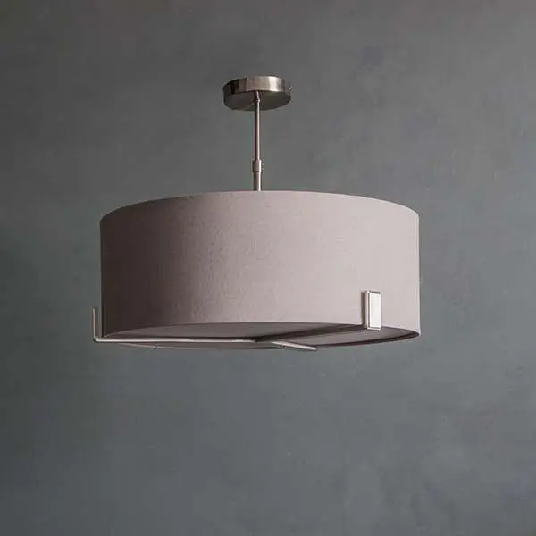 Hayfield 3 Light Pendant in Satin Nickel C/W Shade