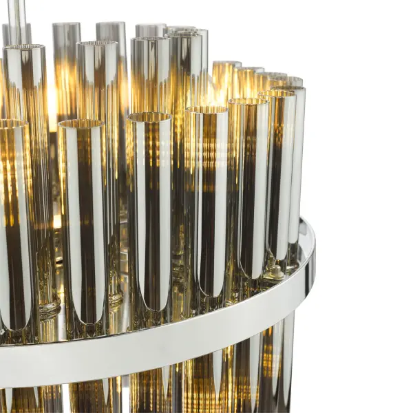 Imani 12 Light Polished Chrome & Smoked Glass Pendant