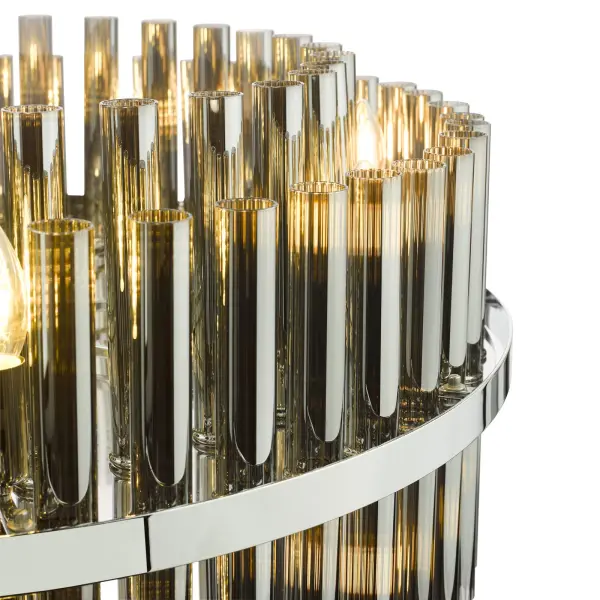 Imani 16 Light Polished Chrome & Smoked Glass Pendant