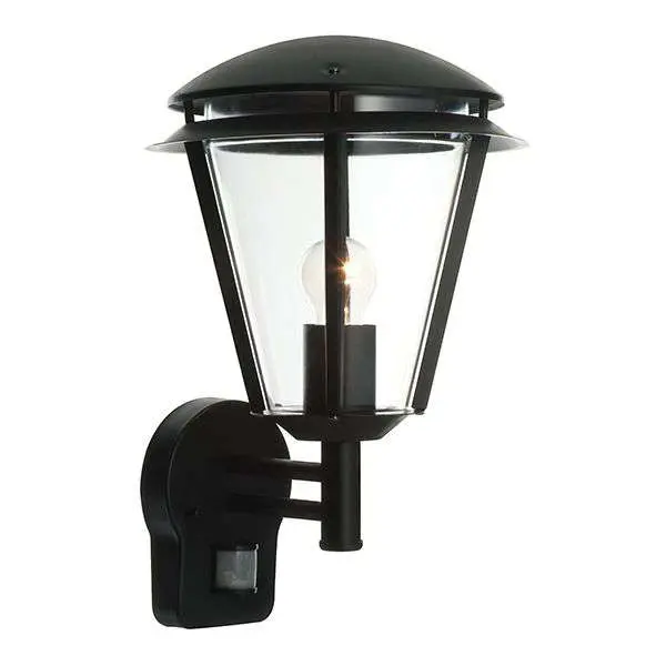 Inova PIR Single Wall Light in Matt Black Finish IP44