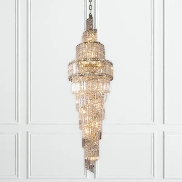 Isla 24 Light Crystal Pendant in Antique Brass