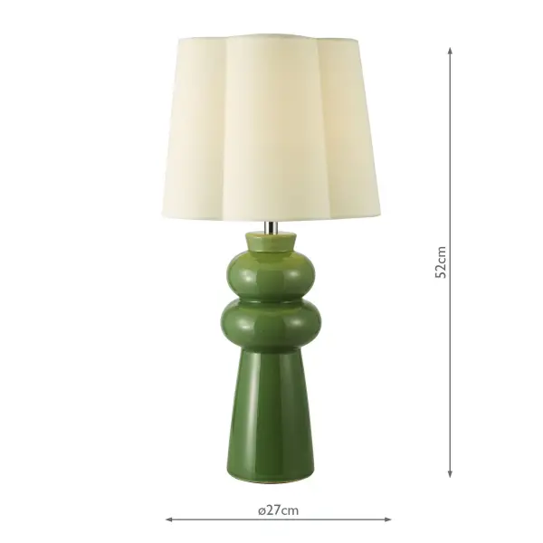 Jordana Green Table Lamp C/W Shade