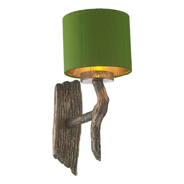 Joshua Single Wall Light in Bronze C/W  Bespoke Shade