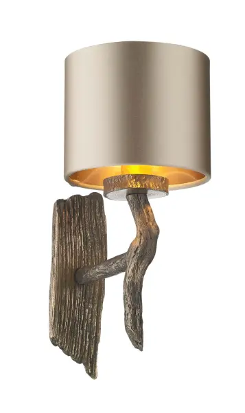 Joshua Single Wall Light in Bronze C/W  Bespoke Shade